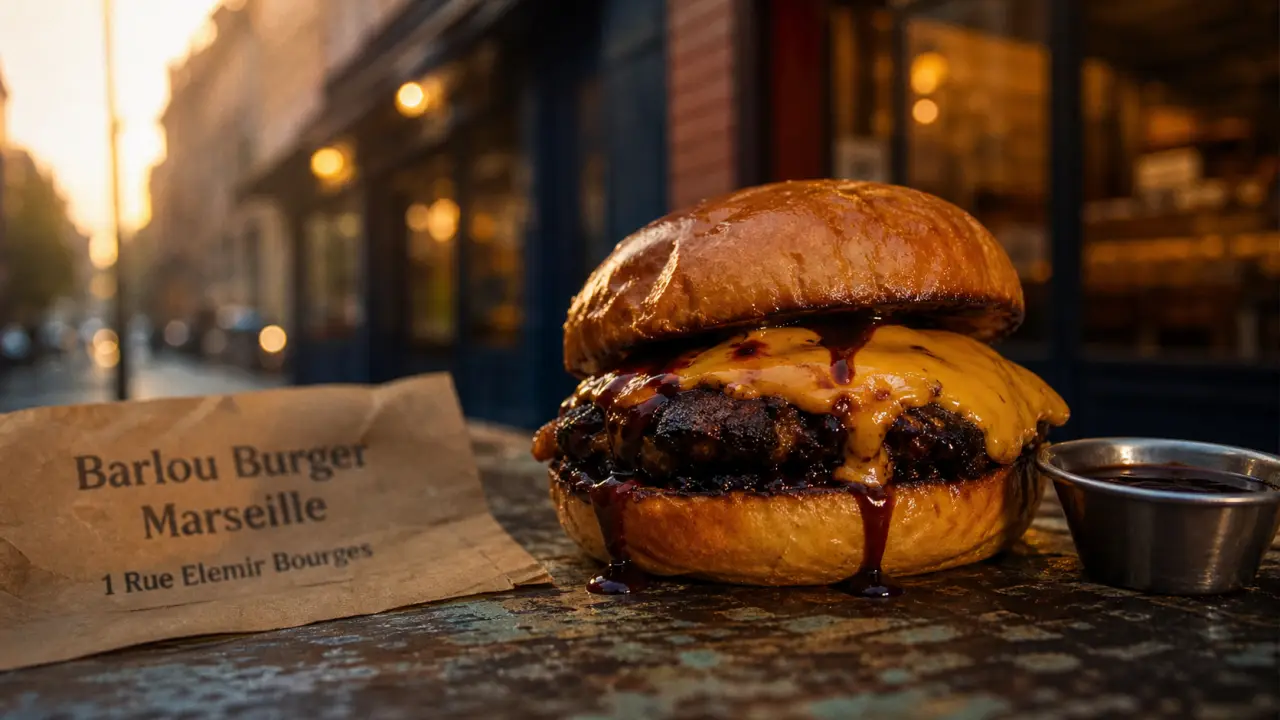 Barlou burger marseille : burger smash maison avec cheddar qui coule