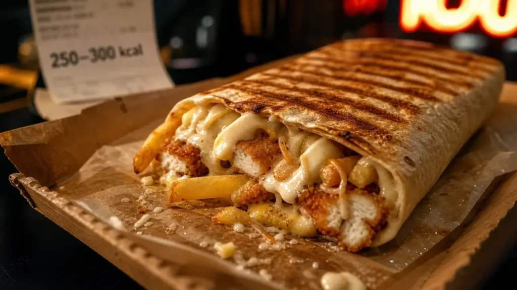 Calories d’un tacos 1 viande : 250 à 300 kcal seulement si la version reste très simple