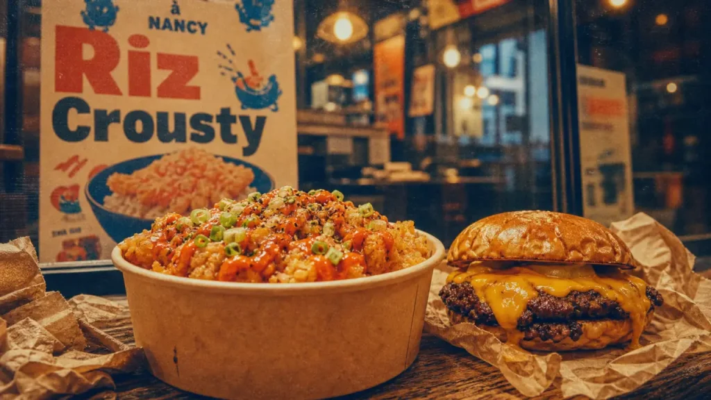 Raya street food nancy gd coeur : bol riz crousty et smash burger au cheddar