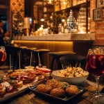 Bar à tapas à Toulouse : table avec montaditos, croquetas et sangria