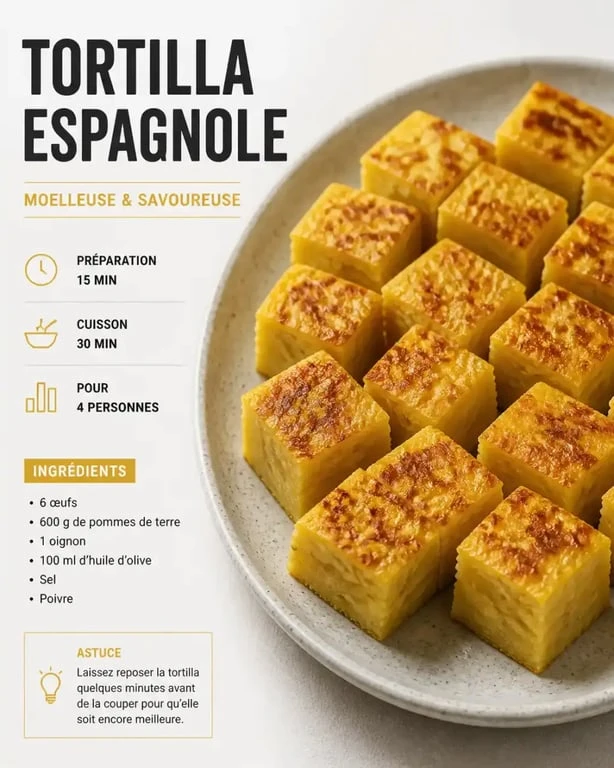 Recette de tortilla espagnole maison pour bar à tapas à Toulouse