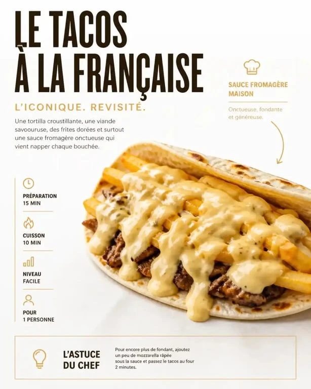 Sauce fromagère onctueuse pour recette de tacos maison
