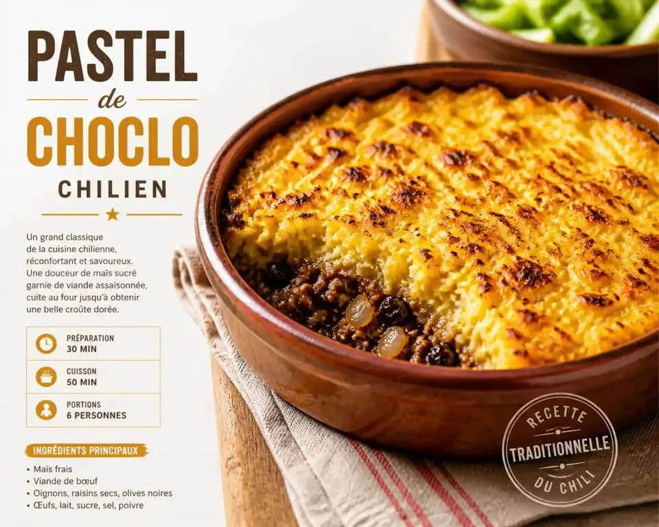 Pastel de Choclo, plat traditionnel de la nourriture du Chili