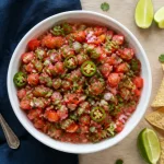 Pico de gallo recette maison avec tomates, oignon violet et coriandre, bol au frais