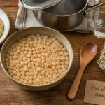 Préparation pois chiche : pois chiches secs en trempage 8 à 12 heures