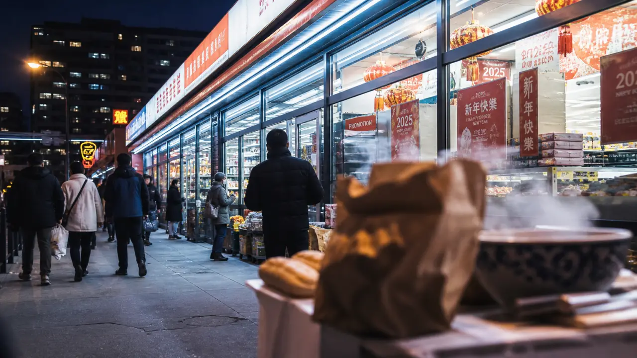Quartiers chinois Paris : rue du 13e avec supermarché asiatique et néons