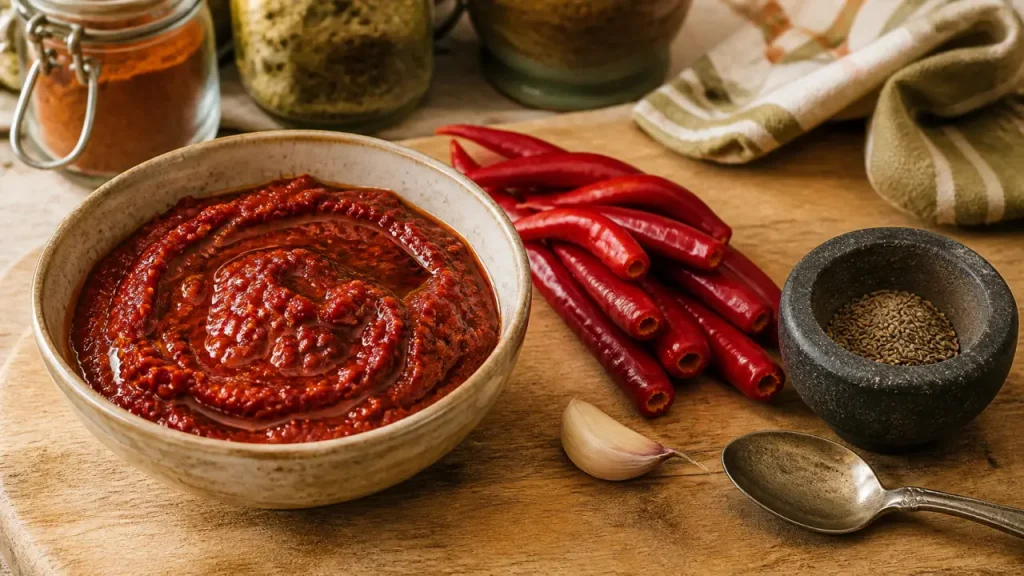 Harissa maison : piments rouges, épices chaudes et piquant maîtrisé