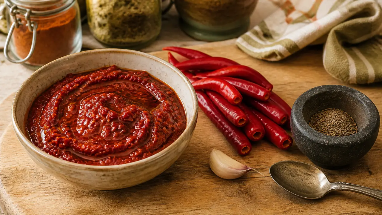 Recette harissa maison : piments rouges et épices chaudes