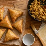 Samoussa poulet dorés et croustillants, pliage triangle