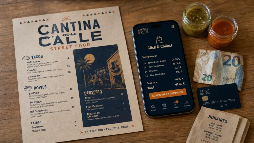Street food menu : click & collect et livraison, frais à vérifier avant commande