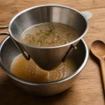 Ustensiles chinois cuisine en inox : filtre à sauces, bouillons et crèmes