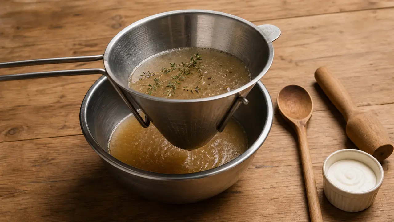 Ustensiles chinois cuisine en inox : filtre à sauces, bouillons et crèmes