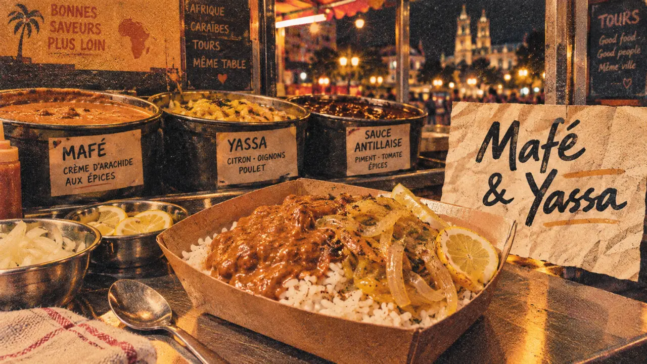 African street food à Tours : mafé et yassa sur comptoir