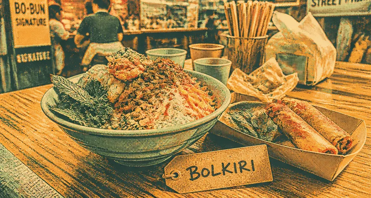 BOLKIRI Paris 11 street food viêt : bol de bo-bun et nems