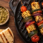 Brochettes tofu et légumes au barbecue végétarien