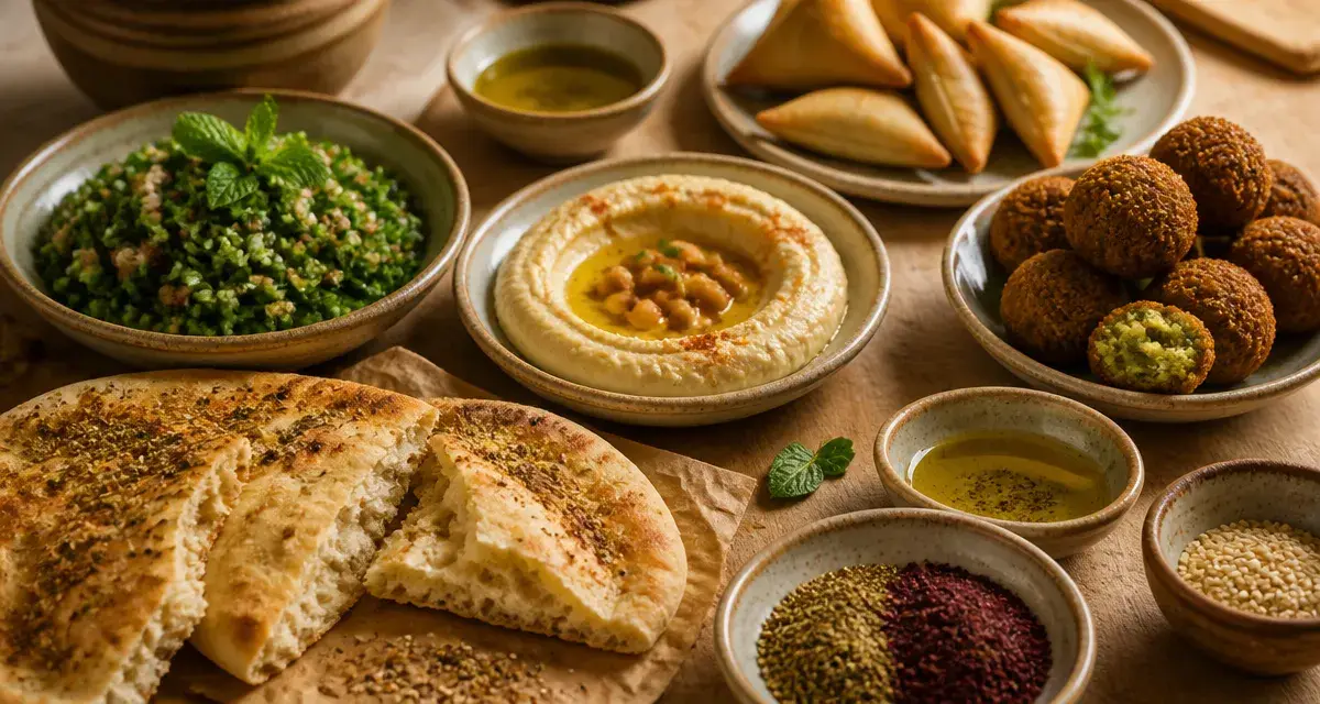 Cuisine libanaise recette mezzé maison : houmous, taboulé et falafels