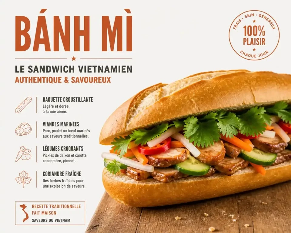 Banh Mi traditionnel proposé chez BOLKIRI Paris 11