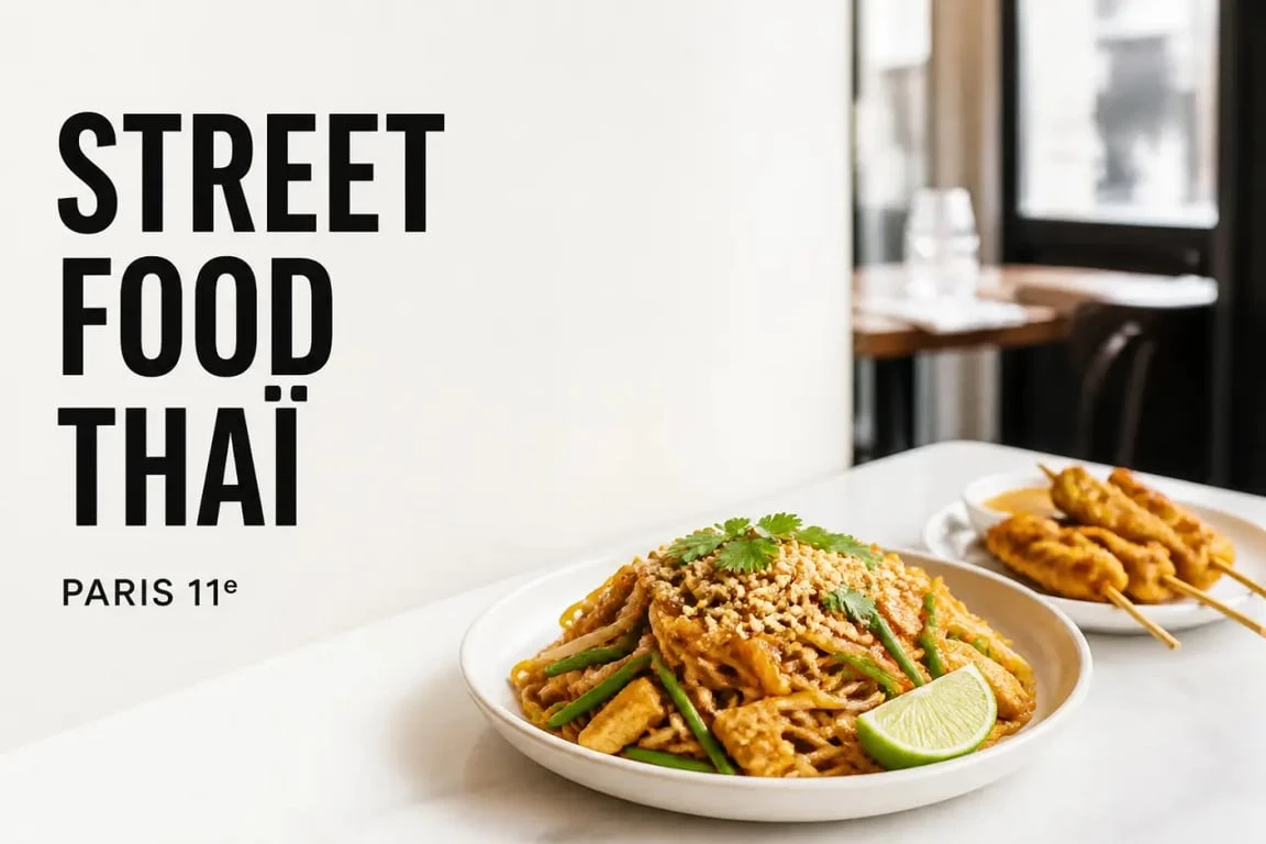 Sukhumvit thaï street food paris 11 : plat thaï de rue servi dans un restaurant du 11e arrondissement