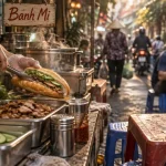 vietnamese street food saigon : banh mi du matin à Saigon, District 1