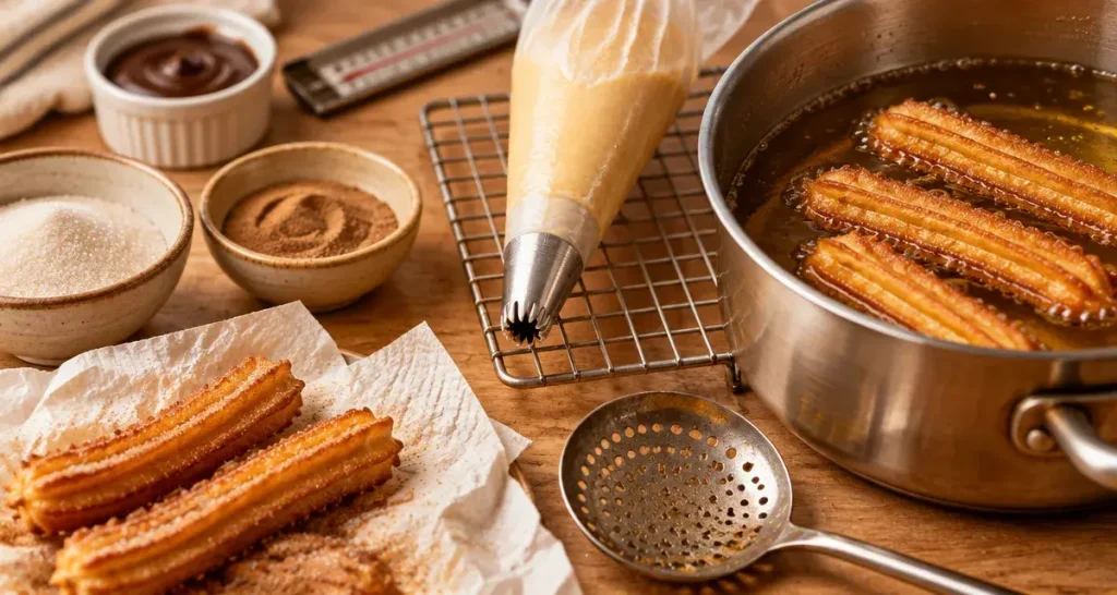 Pâte à churros : 4 gestes pour des churros croustillants à 180 °C